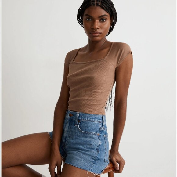 Madwell - Supima® Rib Square-Neck Tee - Stable - M - Picture 2 of 7